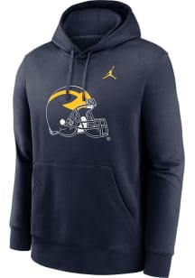 Nike Michigan Wolverines Mens Blue Jordan Alternate Logo Long Sleeve Hoodie