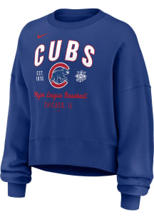 Nike Chicago Cubs Womens Blue Fangear Crew Sweatshirt