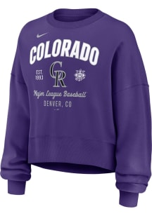 Nike Colorado Rockies Womens Purple Fangear Crew Sweatshirt