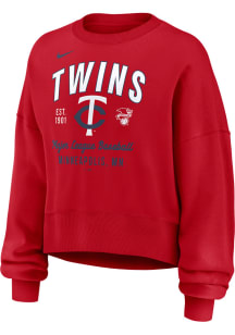 Nike Minnesota Twins Womens Red Fangear Crew Sweatshirt