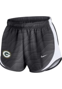 Nike Green Bay Packers Womens Anthracite Patterned Tempo Shorts