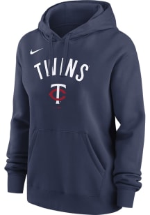 Nike Minnesota Twins Womens Navy Blue Slant Hooded Sweatshirt