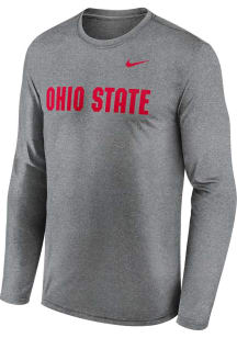 Nike Ohio State Buckeyes Grey Wordmark Legend Long Sleeve T-Shirt