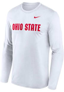 Nike Ohio State Buckeyes White Wordmark Legend Long Sleeve T-Shirt