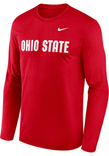 Nike Ohio State Buckeyes Red Wordmark Legend Long Sleeve T-Shirt
