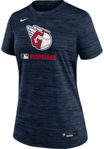 Nike Cleveland Guardians Womens Navy Blue Velocity T-Shirt