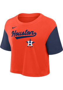 Nike Houston Astros Womens Orange Primetime Short Sleeve T-Shirt