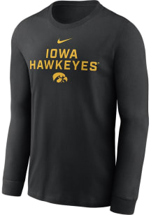Nike Iowa Hawkeyes Black Sideline Team Issue Long Sleeve T Shirt