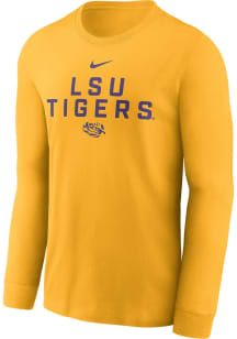 Nike LSU Tigers Gold Sideline Team Issue Long Sleeve T Shirt