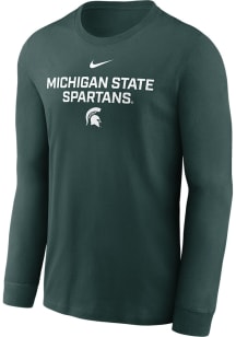 Nike Michigan State Spartans Green Sideline Team Issue Long Sleeve T Shirt