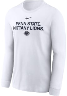 Nike Penn State Nittany Lions White Sideline Team Issue Long Sleeve T Shirt