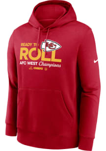 Nike Kansas City Chiefs Mens Red 2024 Division Champs Design Long Sleeve Hoodie