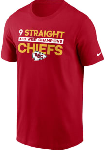Nike Kansas City Chiefs Red 2024 Division Champs Design Short Sleeve T Shirt