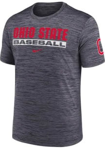 Nike Ohio State Buckeyes Black BASEBALL 2 HIT Short Sleeve T Shirt