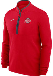 Nike Ohio State Buckeyes Mens Red VICTORY Long Sleeve Qtr Zip Pullover