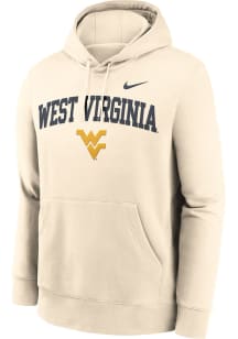 Nike West Virginia Mountaineers Mens Natural CLUB FLEECE Long Sleeve Hoodie