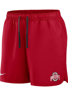 Nike Ohio State Buckeyes Mens Red WOVEN FLOW Shorts