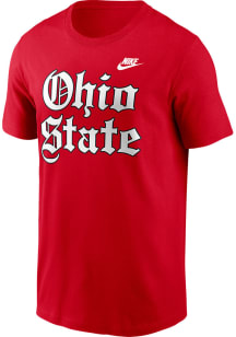 Nike Ohio State Buckeyes Red Old English Short Sleeve T Shirt