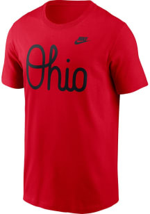 Nike Ohio State Buckeyes Red Script Short Sleeve T Shirt