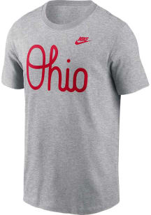 Nike Ohio State Buckeyes Grey Script Short Sleeve T Shirt