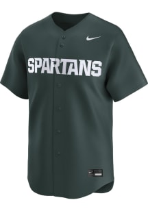 Nike Michigan State Spartans Mens Green Away Baseball Jersey