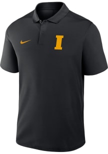 Nike Iowa Hawkeyes Mens Black VICTORY Baseball Logo Short Sleeve Polo