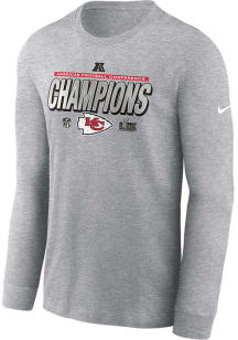 Nike Kansas City Chiefs Grey 2024 Conference Champions Long Sleeve T Shirt