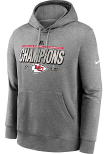 Nike Kansas City Chiefs Mens Grey 2024 Conference Champions Hood