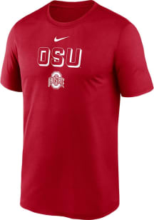 Nike Ohio State Buckeyes Red Sideline Legend Short Sleeve T Shirt