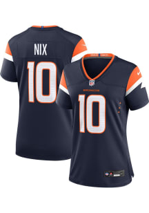 Bo Nix  Nike Denver Broncos Womens Navy Blue Alt Game Football Jersey