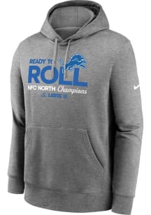 Nike Detroit Lions Mens Grey 2024 Division Champions Long Sleeve Hoodie
