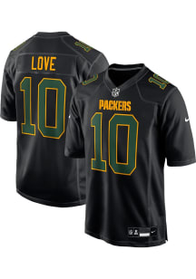 Jordan Love  Nike Green Bay Packers Black Carbon Football Jersey