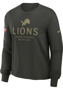 Nike Detroit Lions Womens Green Salute to Service LS Tee