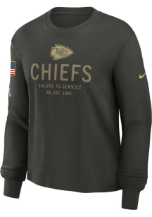Nike Kansas City Chiefs Womens Green Salute to Service LS Tee