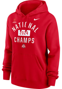 Nike Ohio State Buckeyes Womens Red 2024 Football National Champions Hooded Sweatshirt