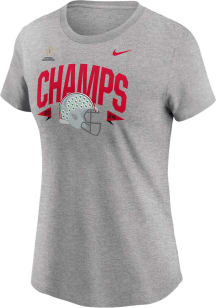 Nike Ohio State Buckeyes Womens Grey 2024 Football National Champions Short Sleeve T-Shirt
