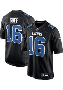 Jared Goff  Nike Detroit Lions Black Carbon Football Jersey