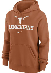 Nike Texas Longhorns Womens Burnt Orange Club Hooded Sweatshirt
