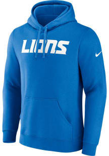 Nike Detroit Lions Mens Blue Club Fleece Long Sleeve Hoodie