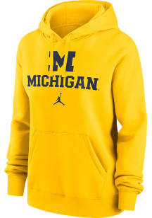 Nike Michigan Wolverines Womens Yellow Slant Hooded Sweatshirt