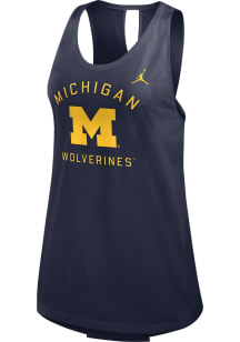 Nike Michigan Wolverines Womens Blue Fashion Open Back Tank Top