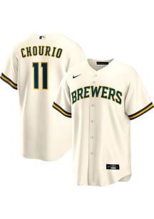 Jackson Chourio Milwaukee Brewers Mens Replica Home Jersey - Ivory