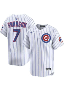 Dansby Swanson Nike Chicago Cubs Mens White Home Limited Baseball Jersey