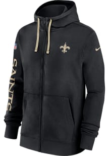 Nike New Orleans Saints Mens Black Club Fleece Long Sleeve Full Zip Jacket