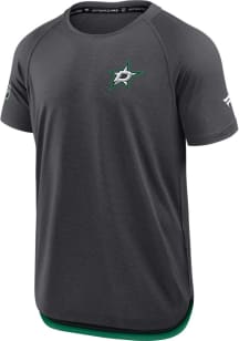 Dallas Stars Charcoal Authentic Pro Rink Short Sleeve T Shirt