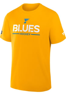 St Louis Blues Gold Authentic Pro Primary Short Sleeve T Shirt