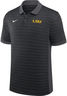 Nike LSU Tigers Mens Black Victory Stripe Short Sleeve Polo