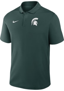 Nike Michigan State Spartans Mens Green Victory Primary Logo Short Sleeve Polo