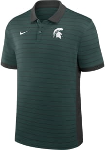 Nike Michigan State Spartans Mens Green Victory Stripe Short Sleeve Polo