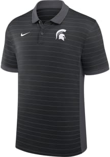 Nike Michigan State Spartans Mens Black Victory Stripe Short Sleeve Polo